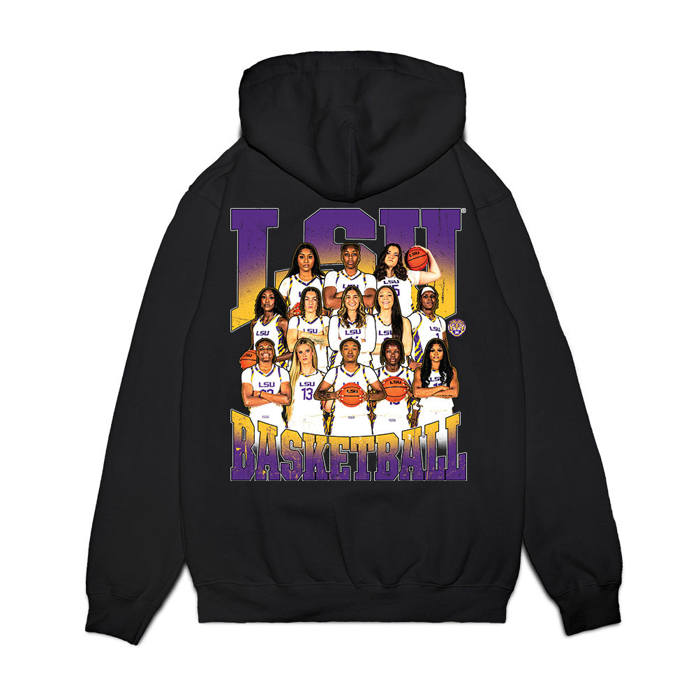 LSU - NCAA Women's Basketball : - Team Collage Premium Hooded Sweatshirt-1