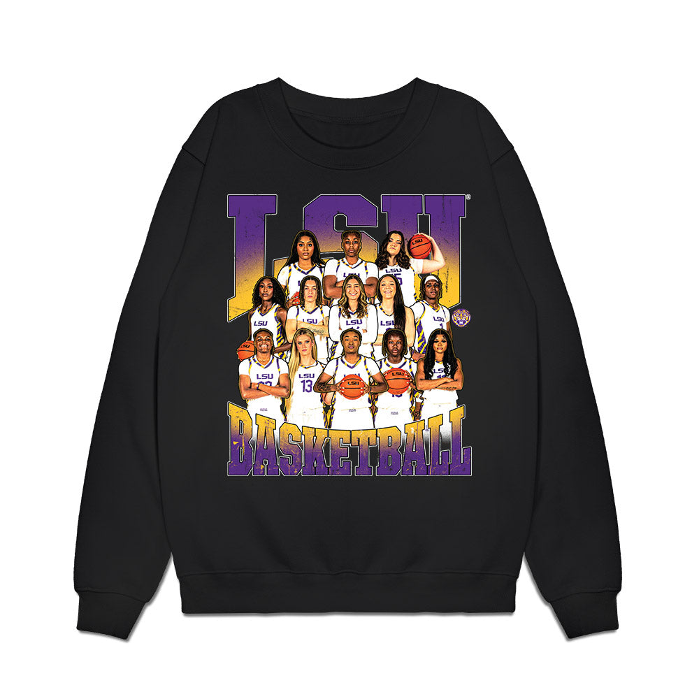 LSU - NCAA Women's Basketball : - Team Collage Premium Crewneck Sweatshirt-0