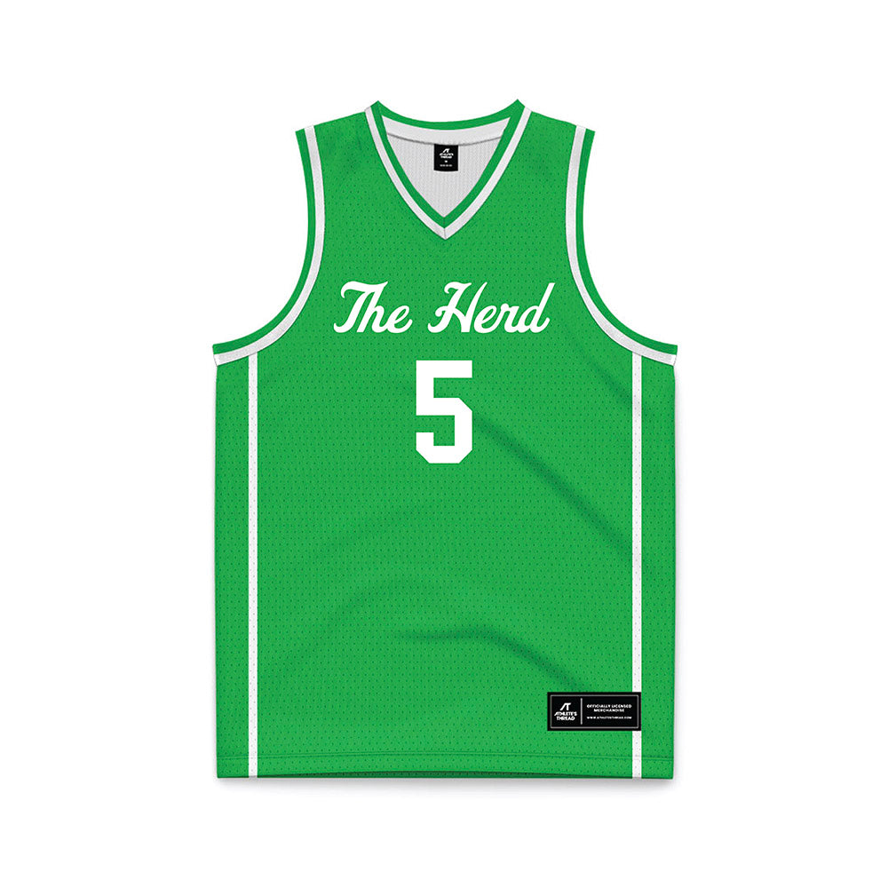 Marshall - NCAA Women's Basketball : Olivia Olson - Green Basketball Jersey-0