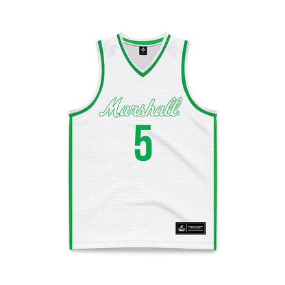Marshall - NCAA Women's Basketball : Olivia Olson - White Basketball Jersey-0