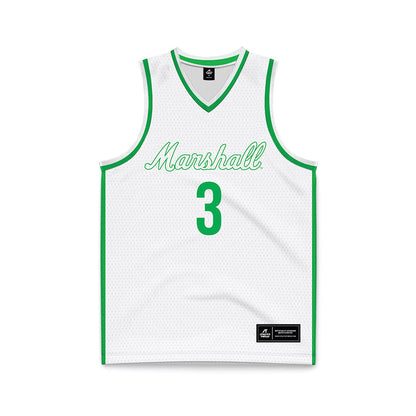 Marshall - NCAA Women's Basketball : Timaya Lewis-Eutsey - White Basketball Jersey-0