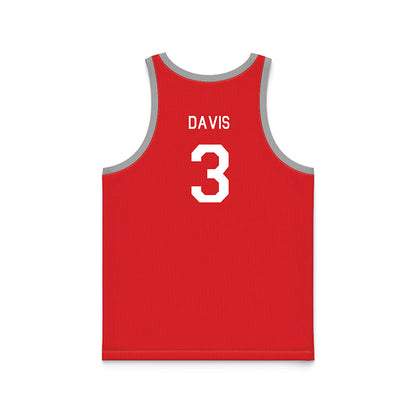 Texas Tech - NCAA Men's Basketball : Cruz Davis - Red Hardwood Basketball Jersey-1
