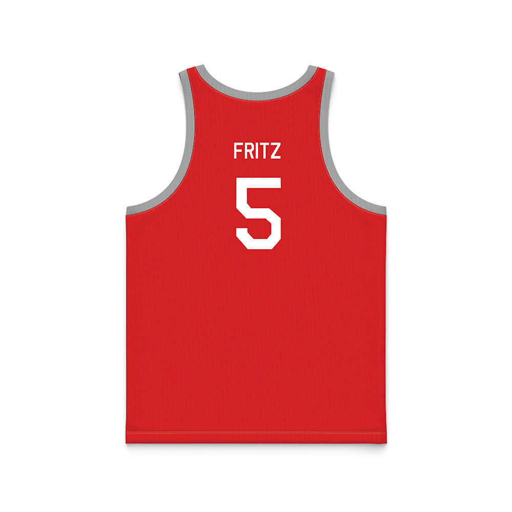Texas Tech - NCAA Women's Basketball : Denae Fritz - Red Hardwood Basketball Jersey-1