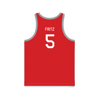 Texas Tech - NCAA Women's Basketball : Denae Fritz - Red Hardwood Basketball Jersey-1