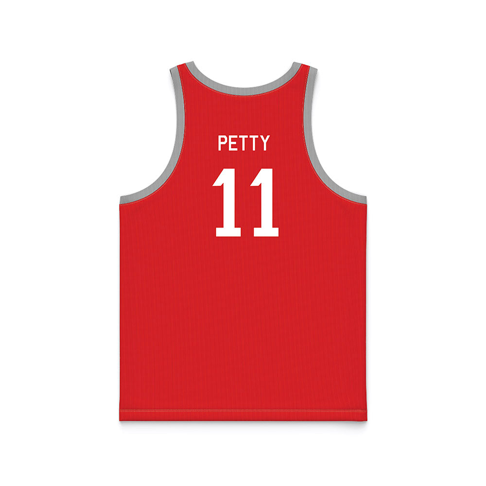 Texas Tech - NCAA Men's Basketball : Jaylen Petty - Red Hardwood Basketball Jersey-1