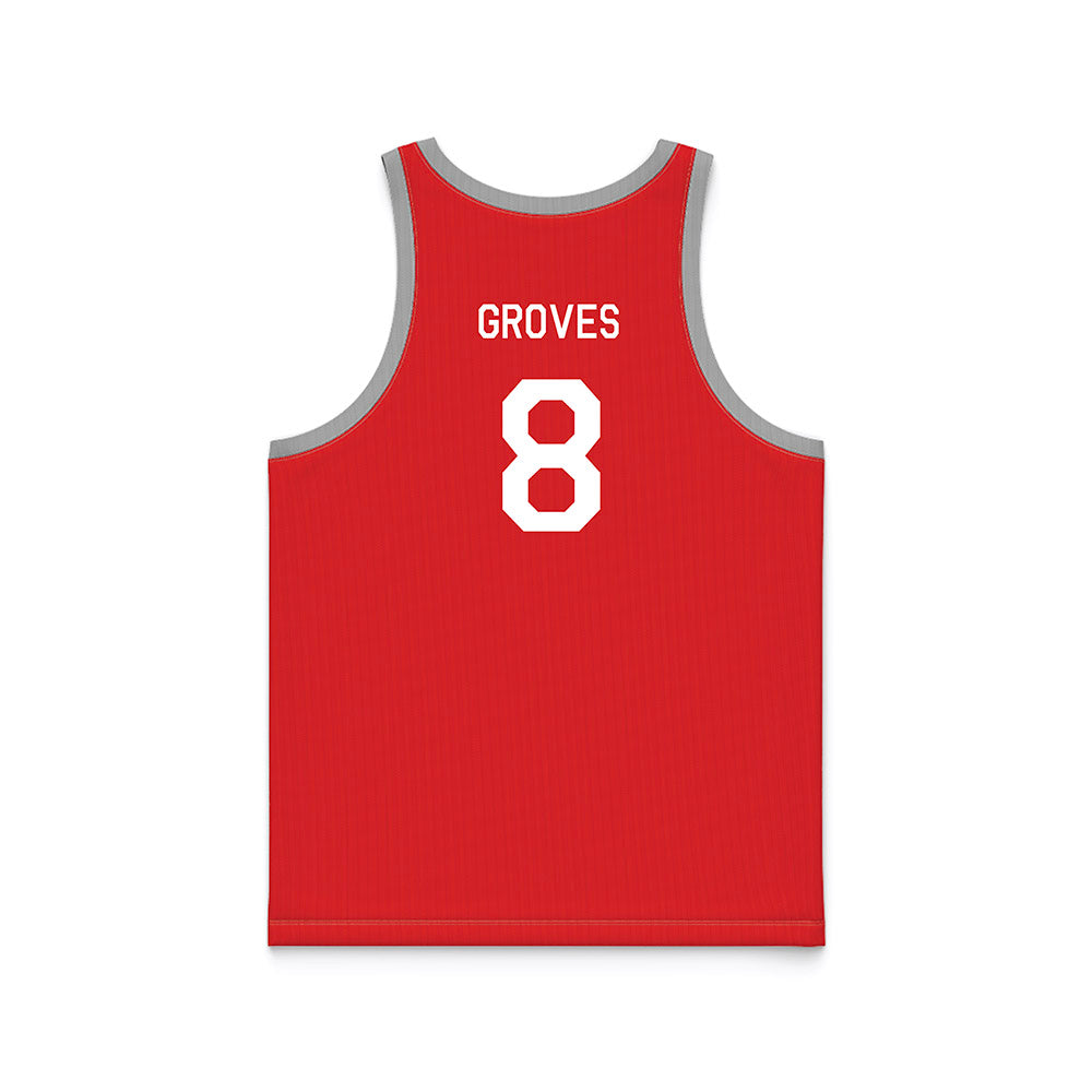 Texas Tech - NCAA Men's Basketball : Nolan Groves - Red Hardwood Basketball Jersey-1