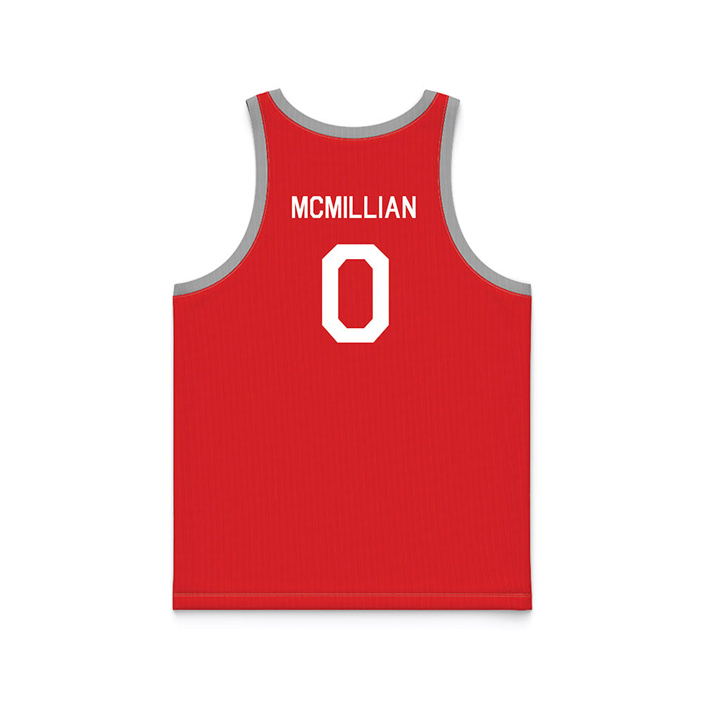 Texas Tech - NCAA Men's Basketball : Chance McMillian - Red Hardwood Basketball Jersey-1