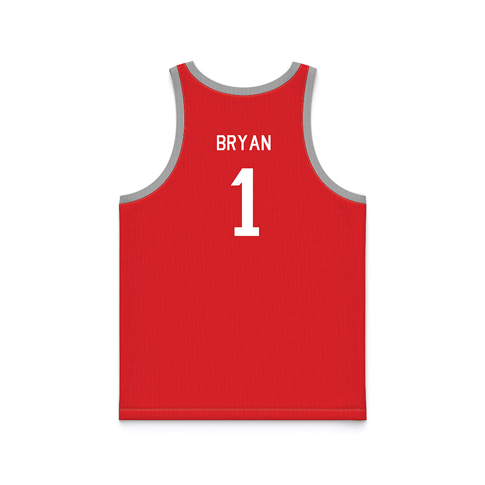 Texas Tech - NCAA Men's Basketball : Tyeree Bryan - Red Hardwood Basketball Jersey-1