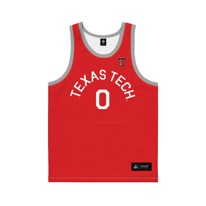 Texas Tech - NCAA Men's Basketball : Chance McMillian - Red Hardwood Basketball Jersey-0