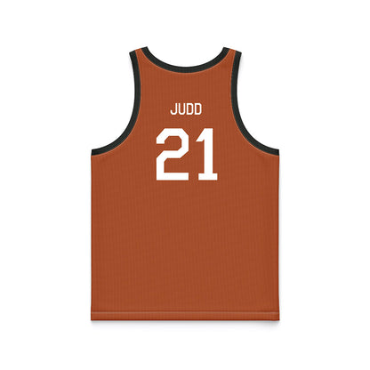 Texas - NCAA Women's Basketball : Ashton Judd - Orange Hardwood Basketball Jersey-1
