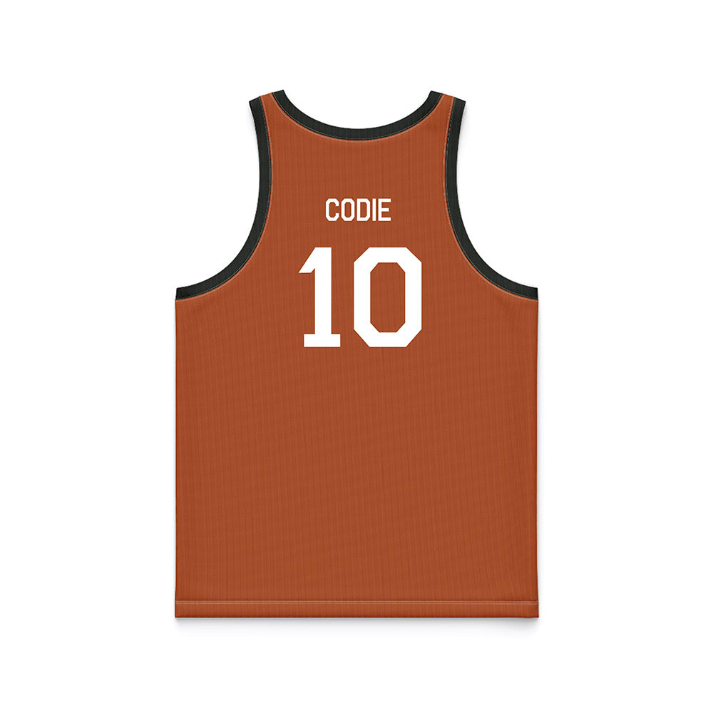 Texas - NCAA Men's Basketball : nicolas codie - Orange Hardwood Basketball Jersey-1
