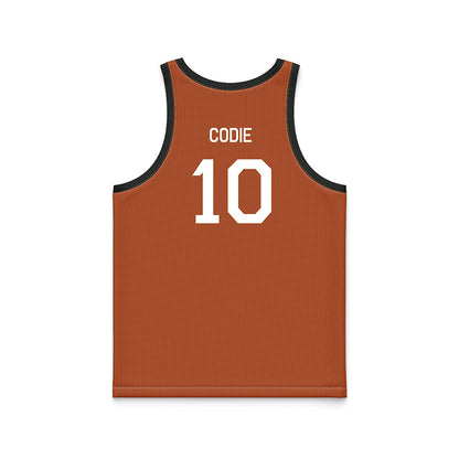 Texas - NCAA Men's Basketball : nicolas codie - Orange Hardwood Basketball Jersey-1