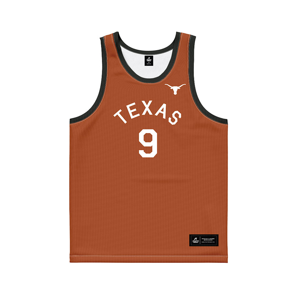 Texas - NCAA Men's Basketball : John Clark - Orange Hardwood Basketball Jersey-0