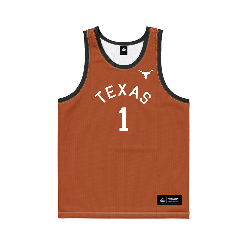 Texas - NCAA Men's Basketball : Amari Evans - Orange Hardwood Basketball Jersey-0