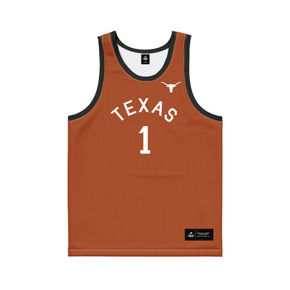 Texas - NCAA Men's Basketball : Amari Evans - Orange Hardwood Basketball Jersey-0
