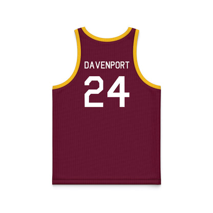 Arizona State - NCAA Women's Basketball : Deborah Davenport - Maroon Hardwood Basketball Jersey-1