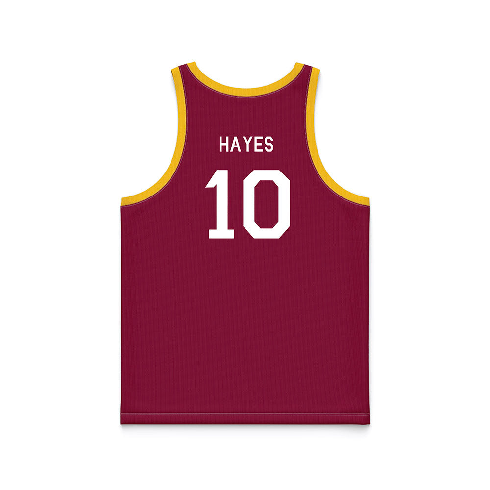 Arizona State - NCAA Women's Basketball : Acacia Hayes - Maroon Hardwood Basketball Jersey-1