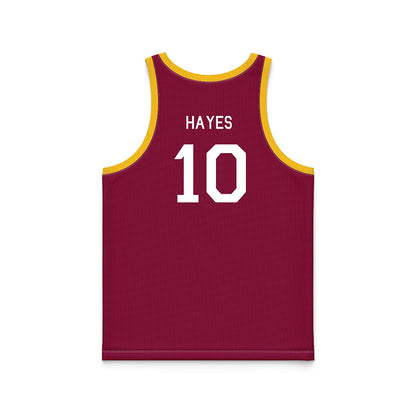 Arizona State - NCAA Women's Basketball : Acacia Hayes - Maroon Hardwood Basketball Jersey-1