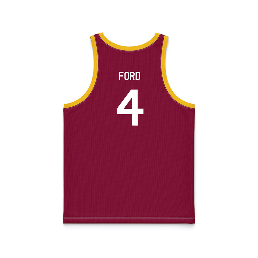 Arizona State - NCAA Men's Basketball : Bryce Ford - Maroon Hardwood Basketball Jersey-1