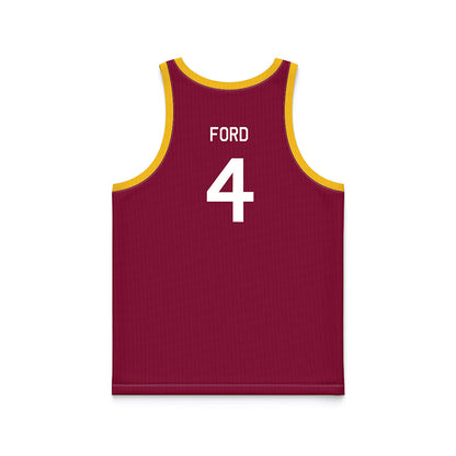 Arizona State - NCAA Men's Basketball : Bryce Ford - Maroon Hardwood Basketball Jersey-1