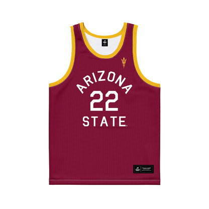 Arizona State - NCAA Women's Basketball : Journey Thompson - Maroon Hardwood Basketball Jersey-0