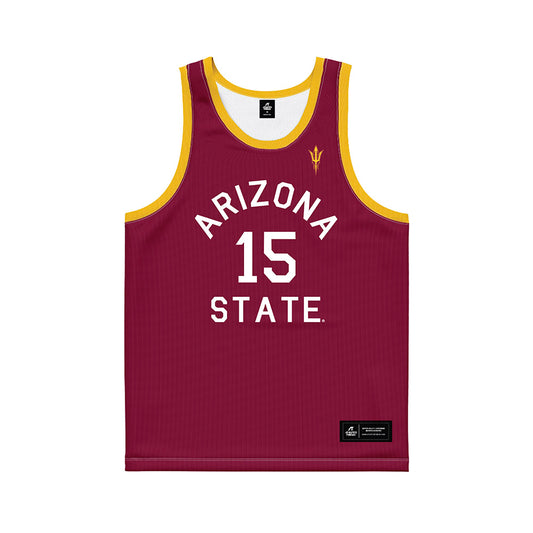 Arizona State - NCAA Men's Basketball : Noah Meeusen - Maroon Hardwood Basketball Jersey-0
