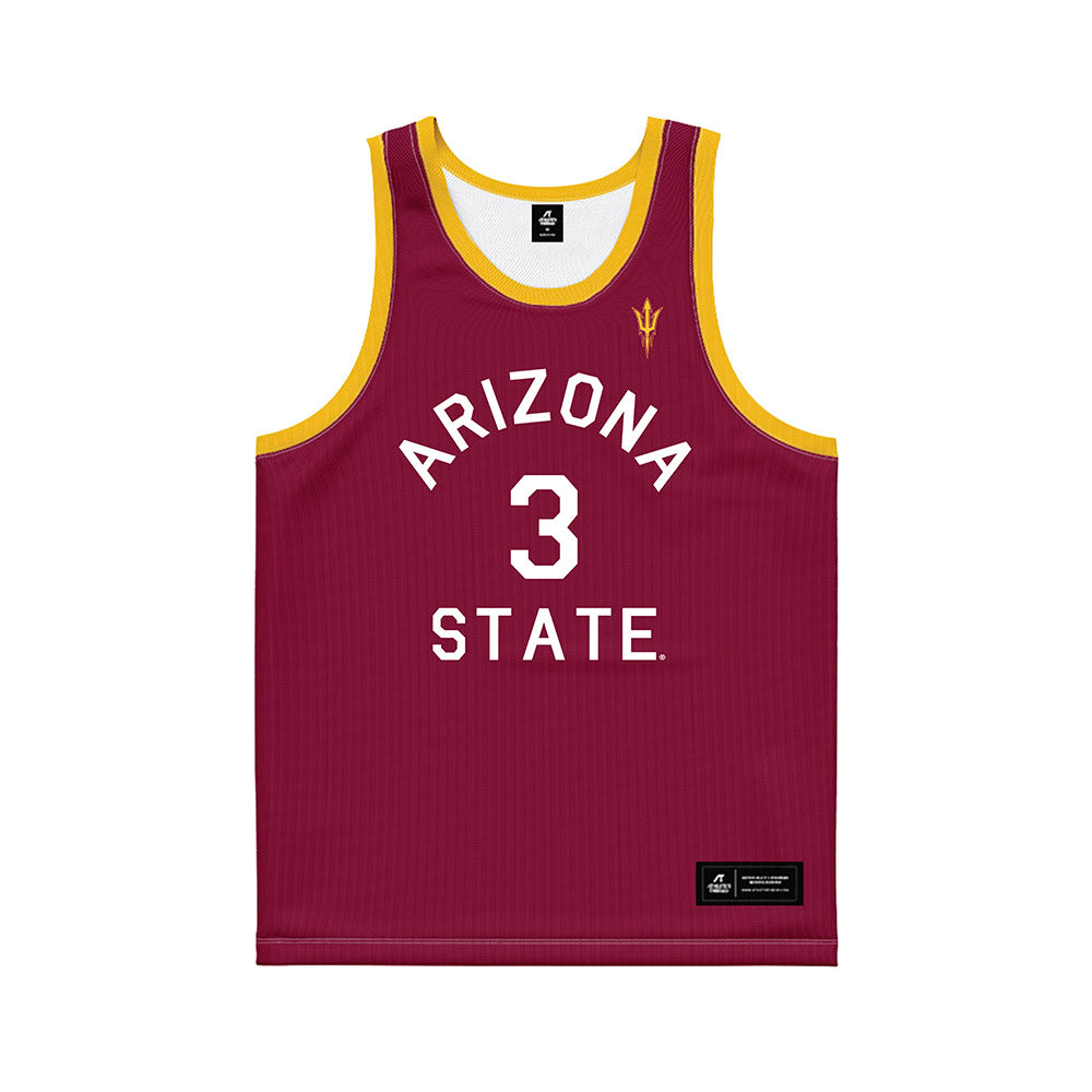 Arizona State - NCAA Women's Basketball : Tyinhia Skinner - Maroon Hardwood Basketball Jersey-0