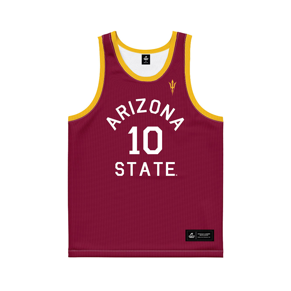 Arizona State - NCAA Women's Basketball : Averie Lower - Maroon Hardwood Basketball Jersey-0