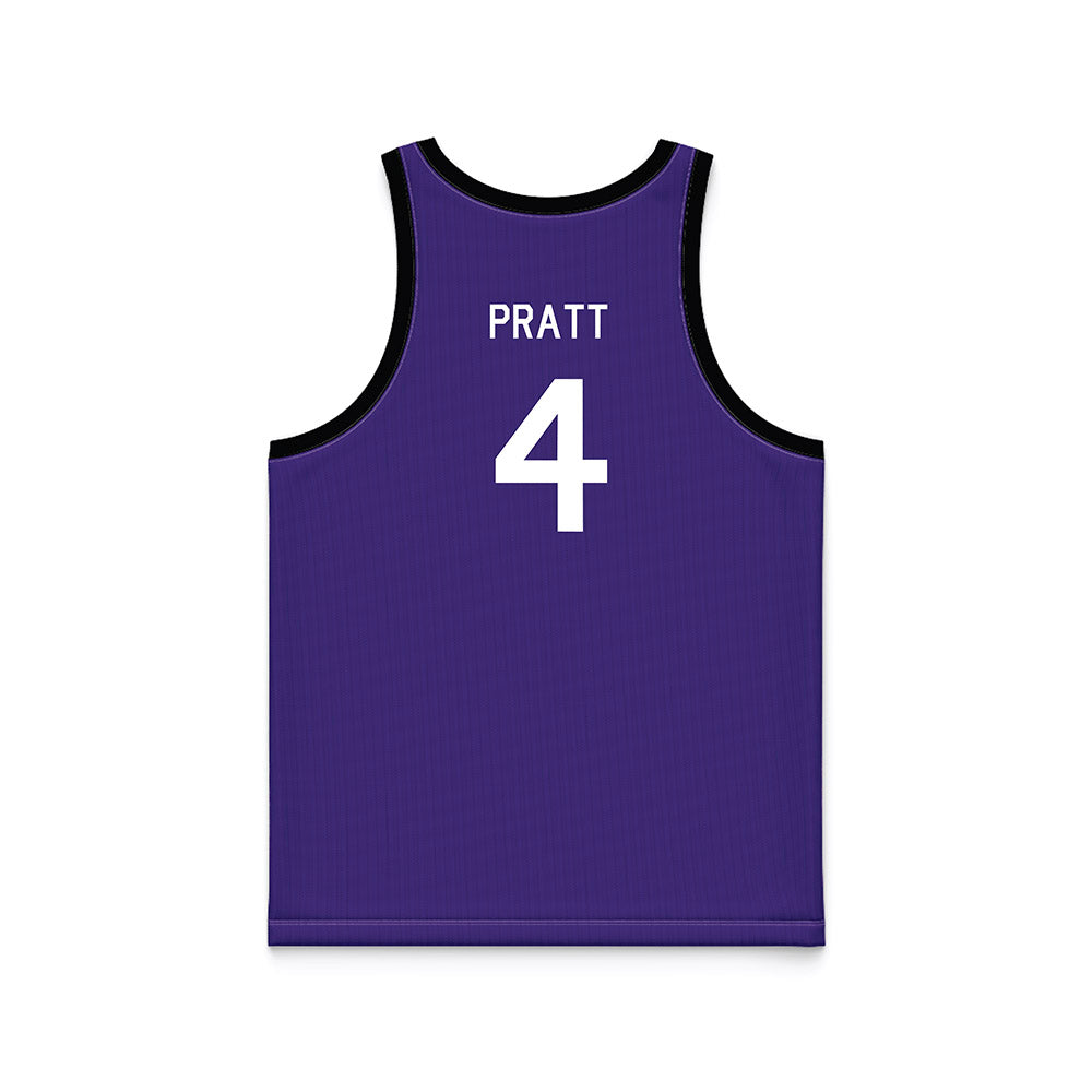 Northwestern - NCAA Men's Basketball : LA Pratt - Hardwood Reissue Basketball Jersey-1