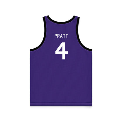 Northwestern - NCAA Men's Basketball : LA Pratt - Hardwood Reissue Basketball Jersey-1