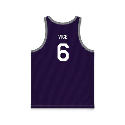 Kansas State - NCAA Men's Basketball : Brock Vice - Purple Hardwood Basketball Jersey-1