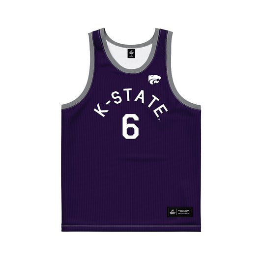 Kansas State - NCAA Men's Basketball : Brock Vice - Purple Hardwood Basketball Jersey-0