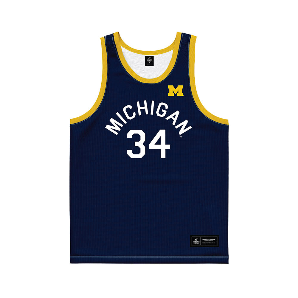 Michigan - NCAA Women's Basketball : Aaiyanna Dunbar - Hardwood Reissue Basketball Jersey-0