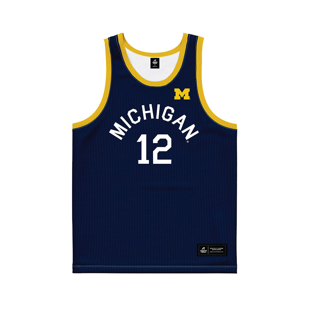 Michigan - NCAA Women's Basketball : Syla Swords - Hardwood Reissue Basketball Jersey-0