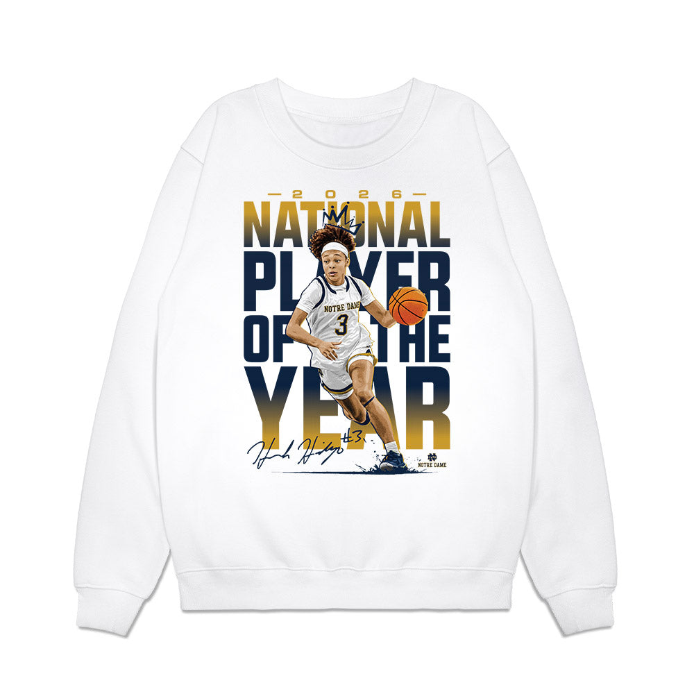 Notre Dame - NCAA Women's Basketball : Hannah Hidalgo - 2026 NPOY Premium Crewneck Sweatshirt-0