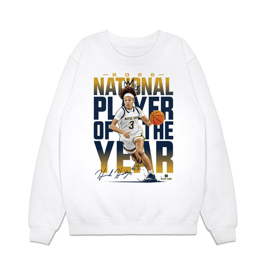 Notre Dame - NCAA Women's Basketball : Hannah Hidalgo - 2026 NPOY Premium Crewneck Sweatshirt-0