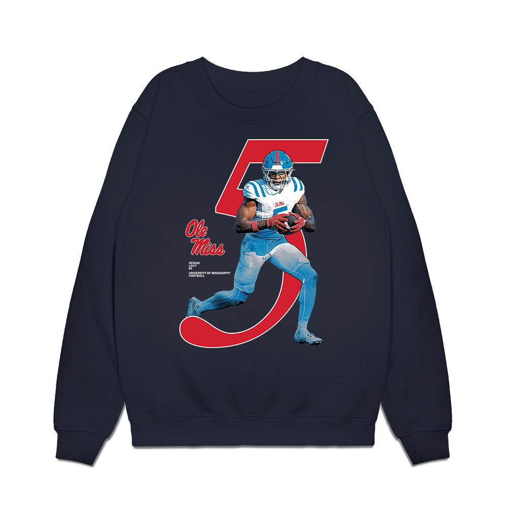 Ole Miss - NCAA Football : Kewan Lacy - Graphic Premium Crewneck Sweatshirt-0