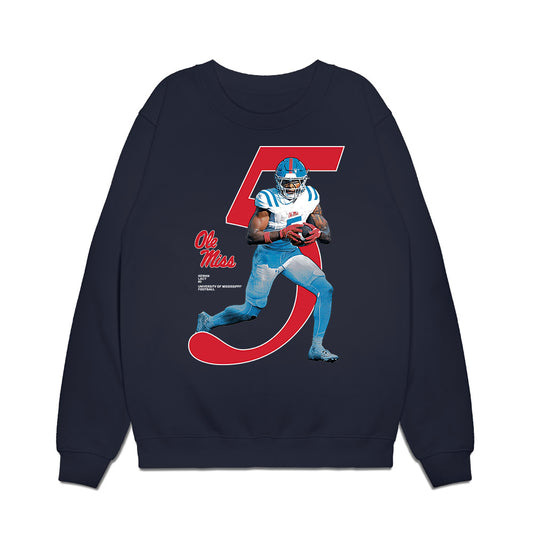 Ole Miss - NCAA Football : Kewan Lacy - Graphic Premium Crewneck Sweatshirt-0