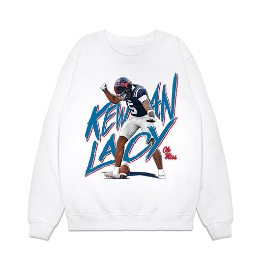 Ole Miss - NCAA Football : Kewan Lacy - Graphic Premium Crewneck Sweatshirt-0