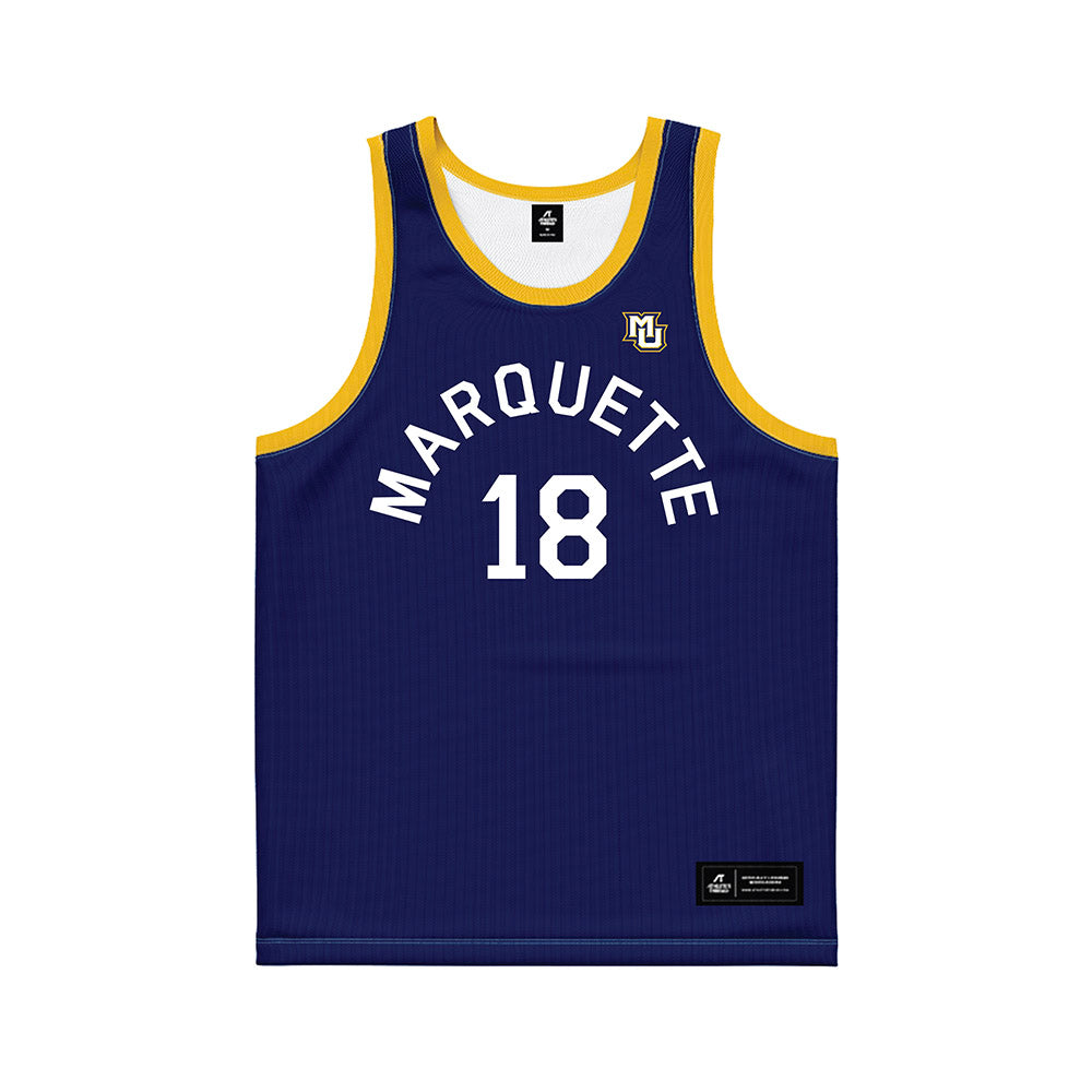 Marquette - NCAA Men's Basketball : Caedin Hamilton - Hardwood Reissue Basketball Jersey-0