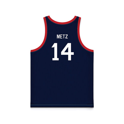 Gonzaga - NCAA Men's Basketball : Alonzo Metz - Blue Hardwood Basketball Jersey-1