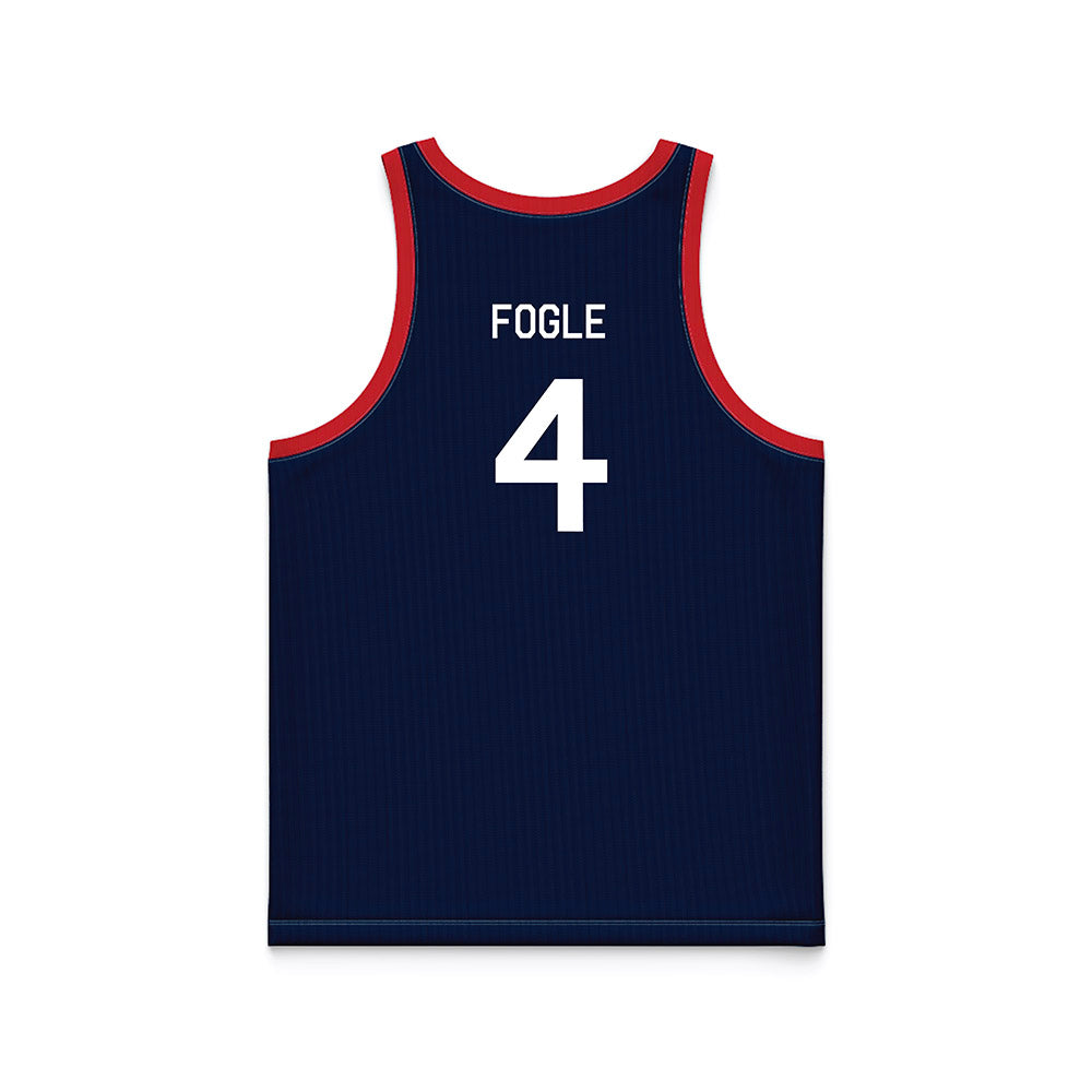 Gonzaga - NCAA Men's Basketball : Davis Fogle - Blue Hardwood Basketball Jersey-1