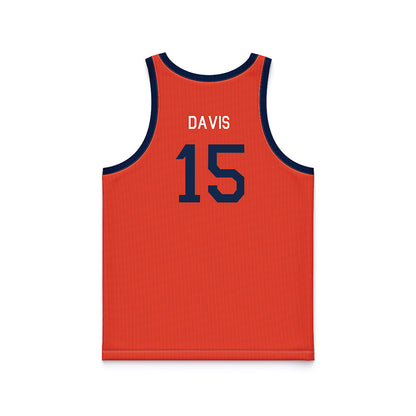 Illinois - NCAA Men's Basketball : Jake Davis - Orange Hardwood Basketball Jersey-1