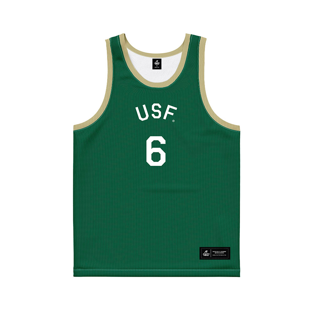 USF - NCAA Men's Basketball : Daimion Collins - Hardwood Reissue Basketball Jersey-0
