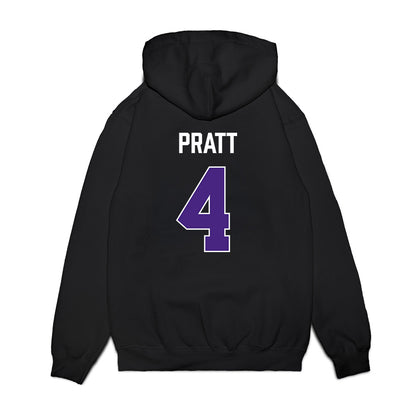 Northwestern - NCAA Men's Basketball : LA Pratt - Vintage Shersey Premium Hooded Sweatshirt-1