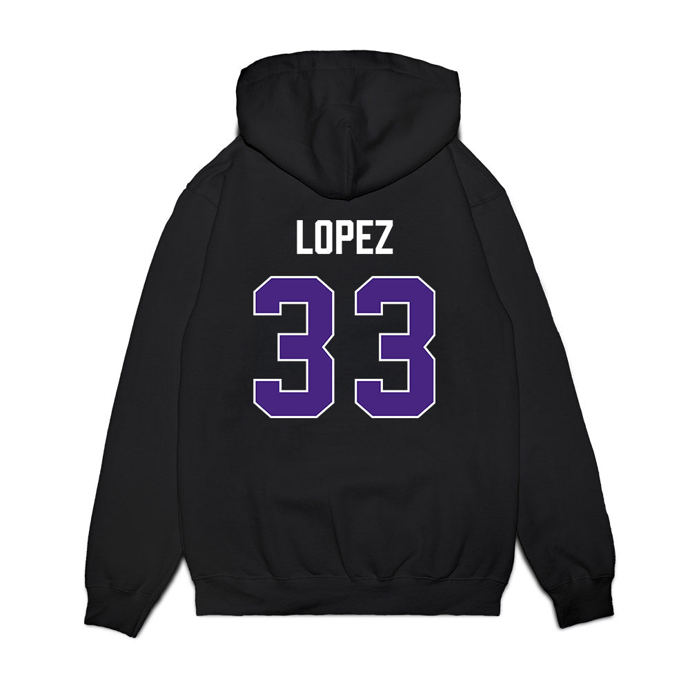 Northwestern - NCAA Women's Basketball : Amparo Lopez - Vintage Shersey Premium Hooded Sweatshirt-1