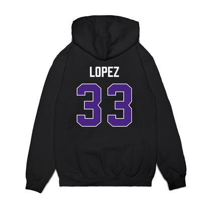 Northwestern - NCAA Women's Basketball : Amparo Lopez - Vintage Shersey Premium Hooded Sweatshirt-1