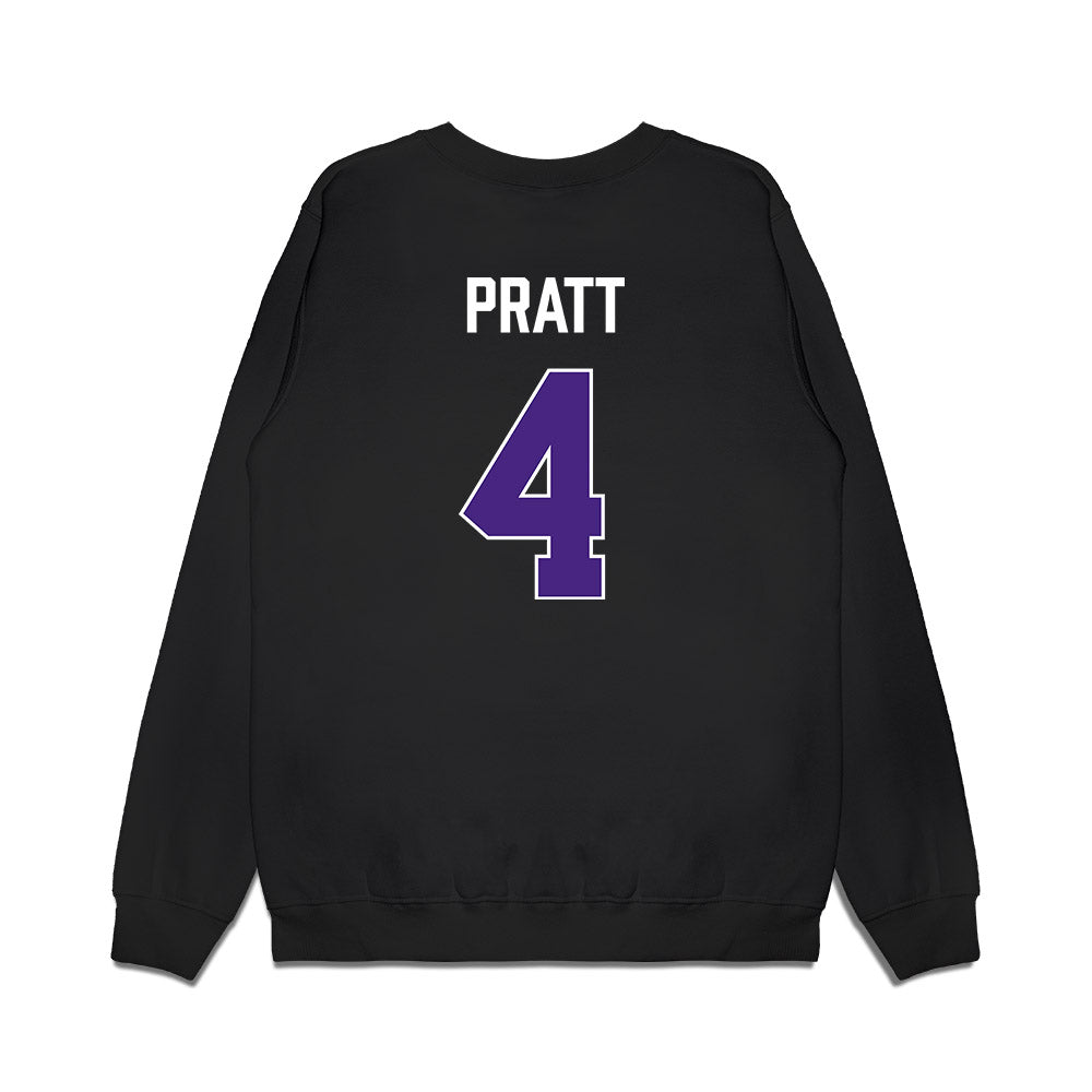 Northwestern - NCAA Men's Basketball : LA Pratt - Vintage Shersey Premium Crewneck Sweatshirt-1