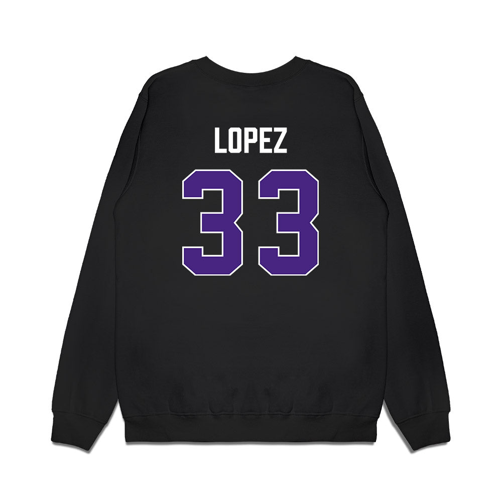 Northwestern - NCAA Women's Basketball : Amparo Lopez - Vintage Shersey Premium Crewneck Sweatshirt-1
