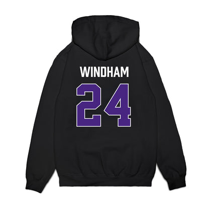 Northwestern - NCAA Men's Basketball : KJ Windham - Vintage Shersey Premium Hooded Sweatshirt-1